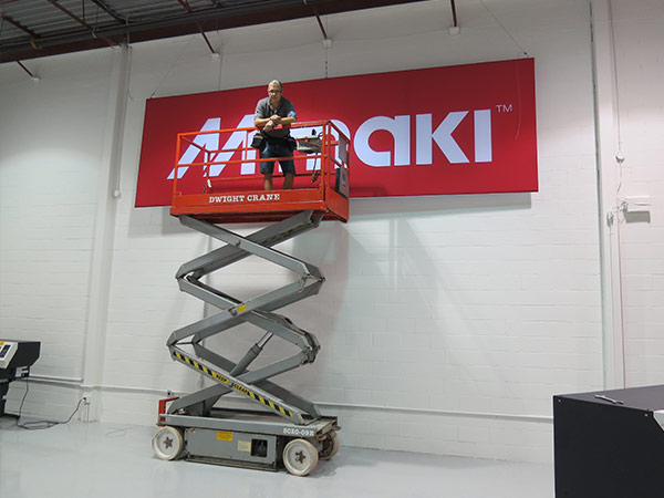 large banner frame installation